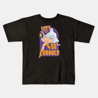 Let's Go Ghouls // Vintage Sexy Ghost Funny Halloween Kids T-Shirt